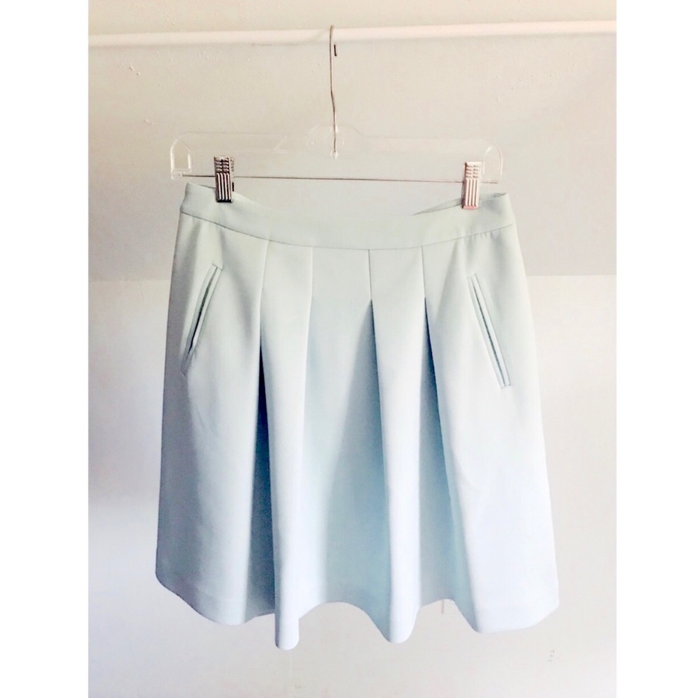 LOFT Pintuck A-line Skirt in Mint